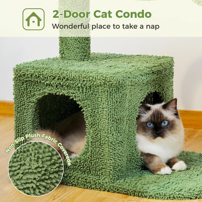 Cactus Cat Tree Tower with Hammock and Condo