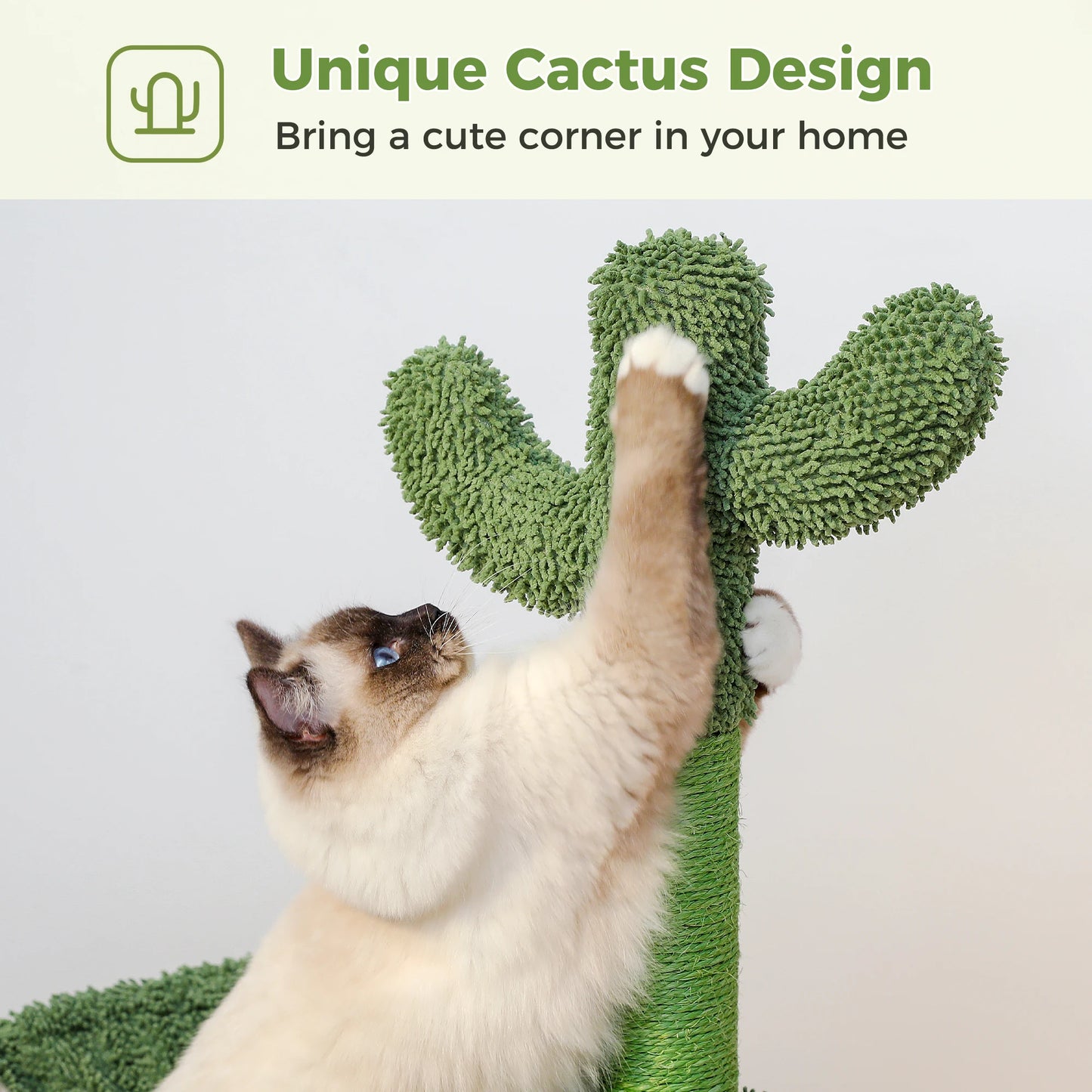 Cactus Cat Tree Tower with Hammock and Condo