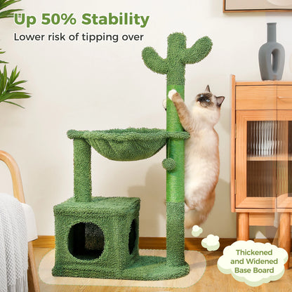 Cactus Cat Tree Tower with Hammock and Condo